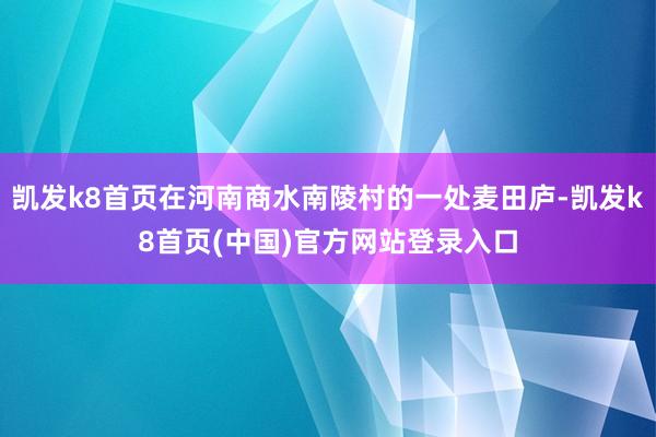 凱發k8首頁在河南商水南陵村的一處麥田廬-凱發k8首頁(中國)官方網站登錄入口