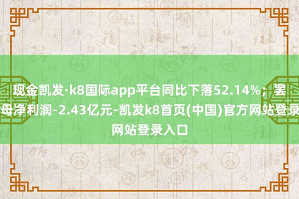現金凱發·k8國際app平臺同比下落52.14%；罷了歸母凈利潤-2.43億元-凱發k8首頁(中國)官方網站登錄入口