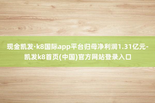現金凱發·k8國際app平臺歸母凈利潤1.31億元-凱發k8首頁(中國)官方網站登錄入口
