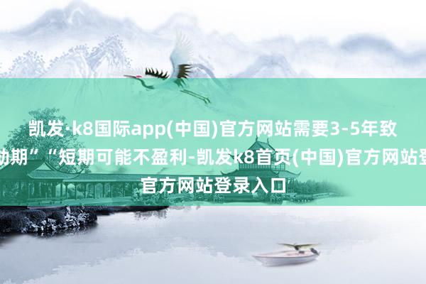 凱發·k8國際app(中國)官方網站需要3-5年致使更永劫期”“短期可能不盈利-凱發k8首頁(中國)官方網站登錄入口